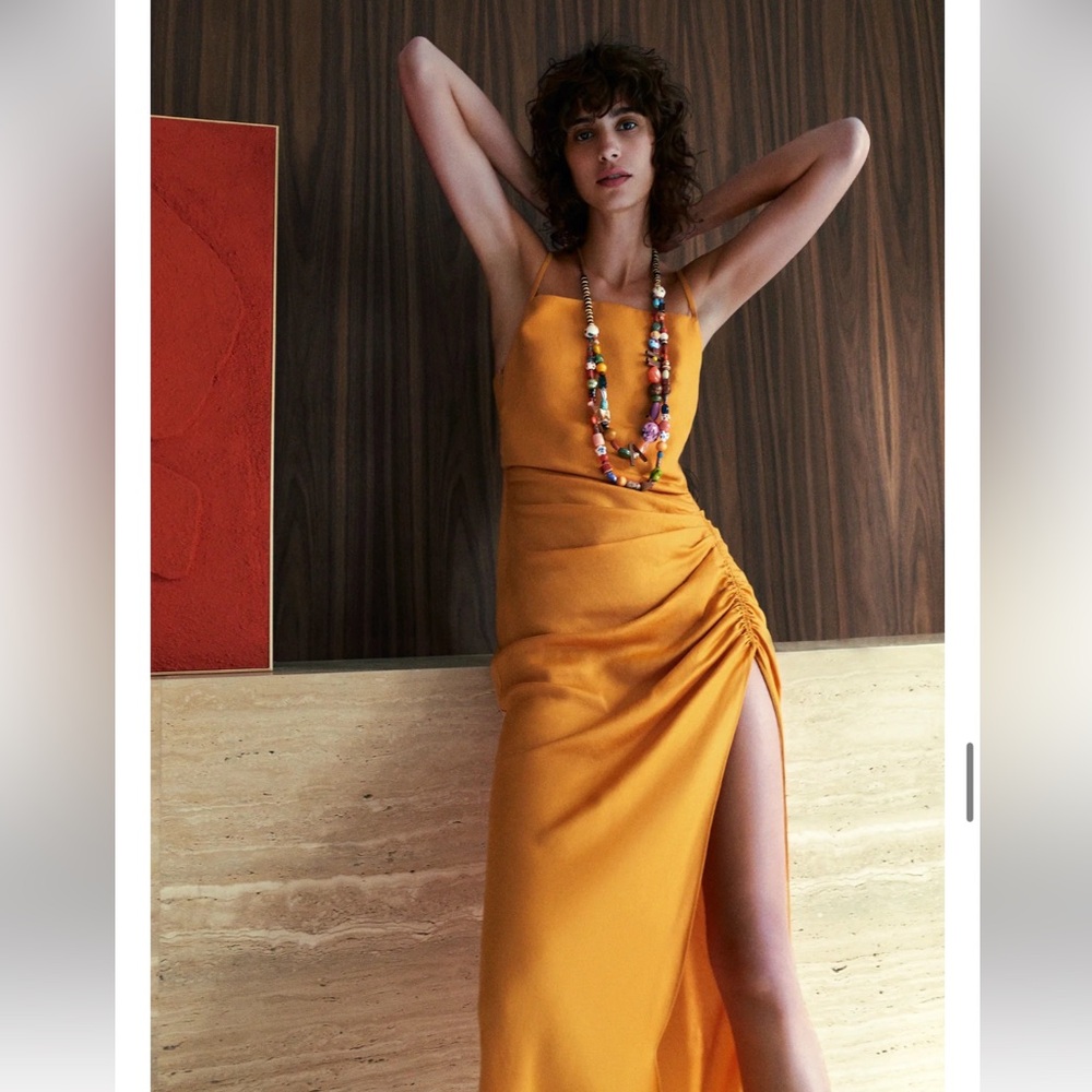 New ZARA Orange dress with cross back